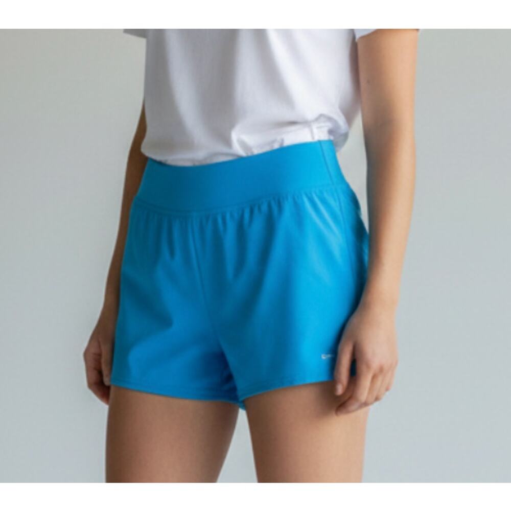 Lands End Lycra Athletic Running Swim Shorts Blue 6